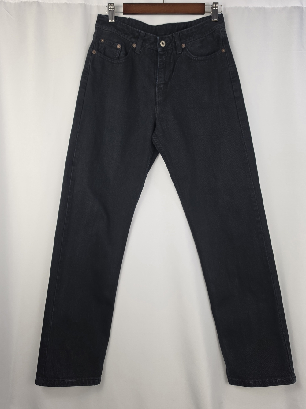Vintage Moschino Jeans Made in Italy Black Straight Leg Denim 29 Y2K